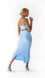 Baby Blue Bow Top Maxi Dress