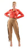 Velvet Camel Fringe Legging